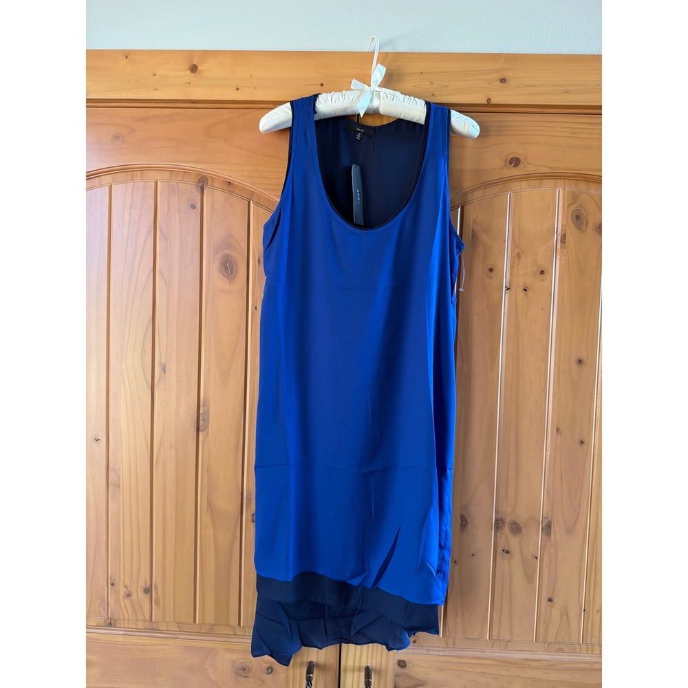 AND B Electric Blue Sleeveless Layered Shift Dress TCD0032 Medium NWT